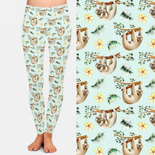 Load image into Gallery viewer, Ladies Mum &amp; Bub Sloth Printed Leggings