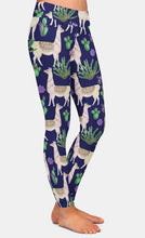Cargar imagen en el visor de la galería, Ladies Alpaca &amp; Cactus Printed Leggings