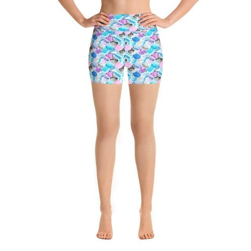 Ladies Summer Fashion Pastel Coloured Fish Scales Printed Shorts