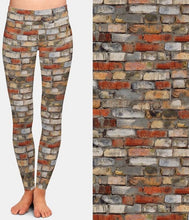 Cargar imagen en el visor de la galería, Womens Fashion 3D Brick Wall Printed Leggings