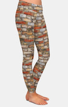 Carica l&#39;immagine nel visualizzatore di Gallery, Womens Fashion 3D Brick Wall Printed Leggings