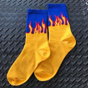 Men's Novelty Flames Assorted Coloured Cotton Socks
