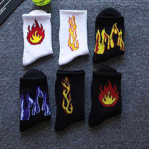Men's Novelty Flames Assorted Coloured Cotton Socks