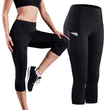 Load image into Gallery viewer, Ladies High Waist Yoga Capri Pants with Pocket