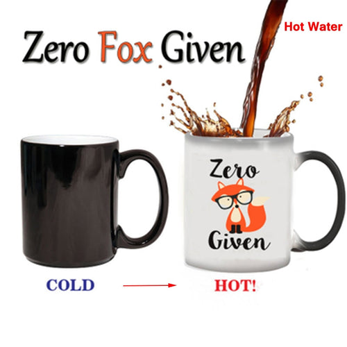 New 350mL Cute Zero Fox Given Heat Sensitive Coffee Mugs