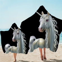 Load image into Gallery viewer, Adults &amp; Kids Unicorn Printed Hooded Microfiber Towels