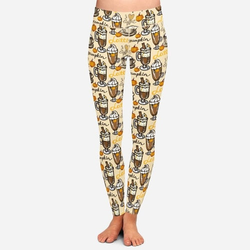 Ladies 3D Assorted Halloween Pumpkin & Ghost Printed Leggings