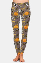 Cargar imagen en el visor de la galería, Ladies 3D Assorted Halloween Pumpkin &amp; Ghost Printed Leggings