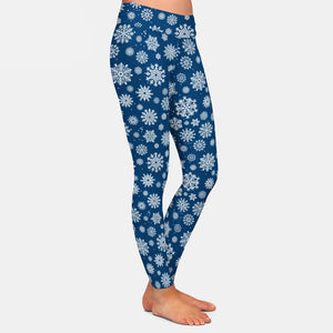 Ladies Winter Snowflakes Printed Leggings