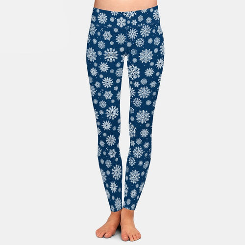 Ladies Winter Snowflakes Printed Leggings