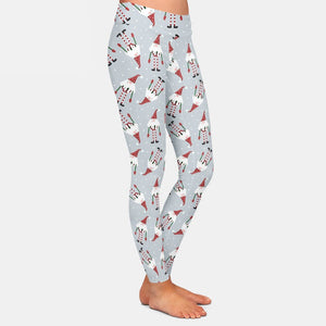 Ladies Cute Christmas Gnomes Printed Leggings