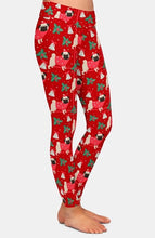 Laden Sie das Bild in den Galerie-Viewer, Ladies Merry &quot;Pug&quot; Christmas Printed Leggings