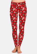 Laden Sie das Bild in den Galerie-Viewer, Ladies Merry &quot;Pug&quot; Christmas Printed Leggings