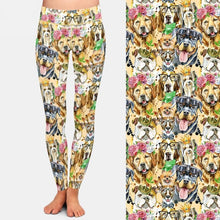 Cargar imagen en el visor de la galería, Ladies 3D Cute Dogs Printed Brushed Leggings