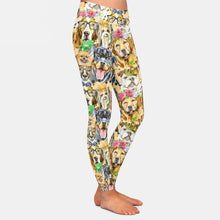 Load image into Gallery viewer, Ladies 3D Cute Dogs Printed Brushed Leggings