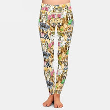 Cargar imagen en el visor de la galería, Ladies 3D Cute Dogs Printed Brushed Leggings