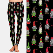 Laden Sie das Bild in den Galerie-Viewer, Ladies Christmas Gnomes Printed Leggings