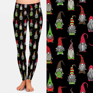 Ladies Christmas Gnomes Printed Leggings