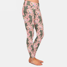 Cargar imagen en el visor de la galería, Ladies 3D Cartoon Raccoon &amp; Flowers Printed Leggings