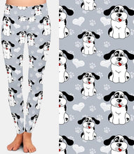 Load image into Gallery viewer, Ladies 3D Cartoon Dogs, Paw Prints &amp; Hearts Leggings