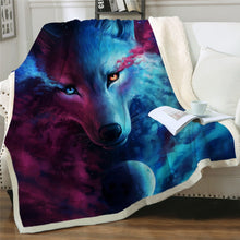 Charger l&#39;image dans la galerie, Black Wolf Moon &amp; Assorted Plush Sherpa Blankets