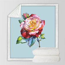 Charger l&#39;image dans la galerie, Gorgeous Colourful Roses Sherpa 3D Throw Blankets