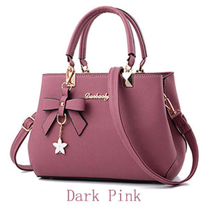 Womens Elegant Luxury Shoulder Handbag With Bow