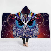 Cargar imagen en el visor de la galería, Gorgeous Plush Owl Hooded Sherpa Blankets