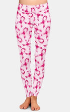 Laden Sie das Bild in den Galerie-Viewer, Ladies 3D Pink Ribbon Printed Leggings