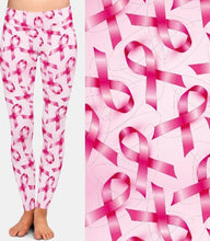 Charger l&#39;image dans la galerie, Ladies 3D Pink Ribbon Printed Leggings