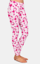 Laden Sie das Bild in den Galerie-Viewer, Ladies 3D Pink Ribbon Printed Leggings