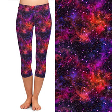 Charger l&#39;image dans la galerie, Ladies 3D Digital Printed Galaxy Capri Leggings