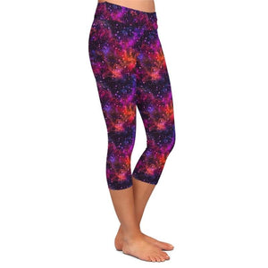 Ladies 3D Digital Printed Galaxy Capri Leggings