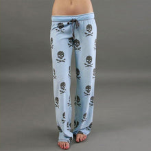 Load image into Gallery viewer, Womens Loose Boho Skull And Crossbones Printed Wide Leg Jogger Pants
