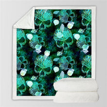 Load image into Gallery viewer, Sugar Skull Collection Sherpa Fleece Blankets