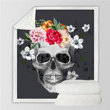 Cargar imagen en el visor de la galería, Sugar Skull Collection Sherpa Fleece Blankets