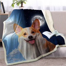 Charger l&#39;image dans la galerie, Assorted Dog Breeds Day/Night Beautiful Sherpa Throw Blankets
