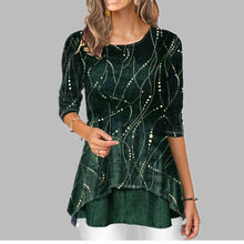 Load image into Gallery viewer, Ladies Gorgeous Print O-Neck 3/4 Sleeve Tops