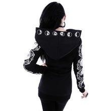 Load image into Gallery viewer, Womens Gothic Punk Long Sleeve Witch Printed Hoodie
