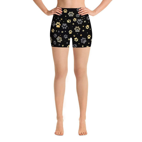 Ladies Golden Dog Paws Digital Printed Shorts
