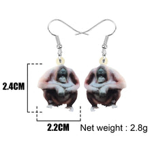 Laden Sie das Bild in den Galerie-Viewer, Acrylic Orangutan Earrings