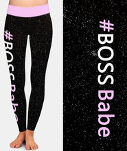 Load image into Gallery viewer, Womens #BOSSBabe Galaxy Black Leggings