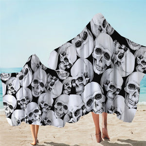 Adults & Kids Floral Skull Hooded Microfiber Towels