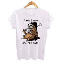 Load image into Gallery viewer, Cartoon Sloth Print Womens Tshirt
