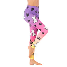 Load image into Gallery viewer, Womens Paw Prints and Bones Fashion Printed Leggings
