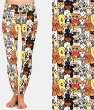 Laden Sie das Bild in den Galerie-Viewer, Ladies Cute Cartoon Dogs Digital Printed Leggings