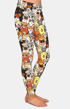 Laden Sie das Bild in den Galerie-Viewer, Ladies Cute Cartoon Dogs Digital Printed Leggings