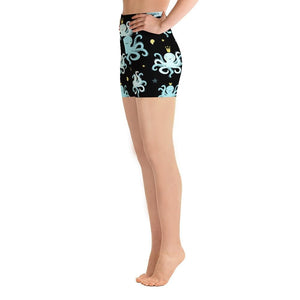 Ladies Cute Crowned Octopus Printed Summer Shorts