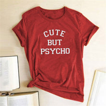 Cargar imagen en el visor de la galería, Ladies Cute But Psycho Printed T-Shirt