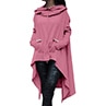 Load image into Gallery viewer, Womens Cotton Blend Solid Colour Asymmetric Hem Drawstring Hooded Sweatshirts